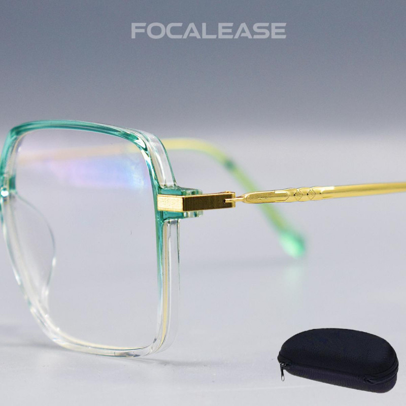Green Frame Anti Blue Light Fashion Glasses By Focalease