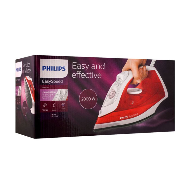 Philips EasySpeed GC1742/40 iron Dry & Steam iron Non-stick soleplate Red,White 2000 W EasySpeed