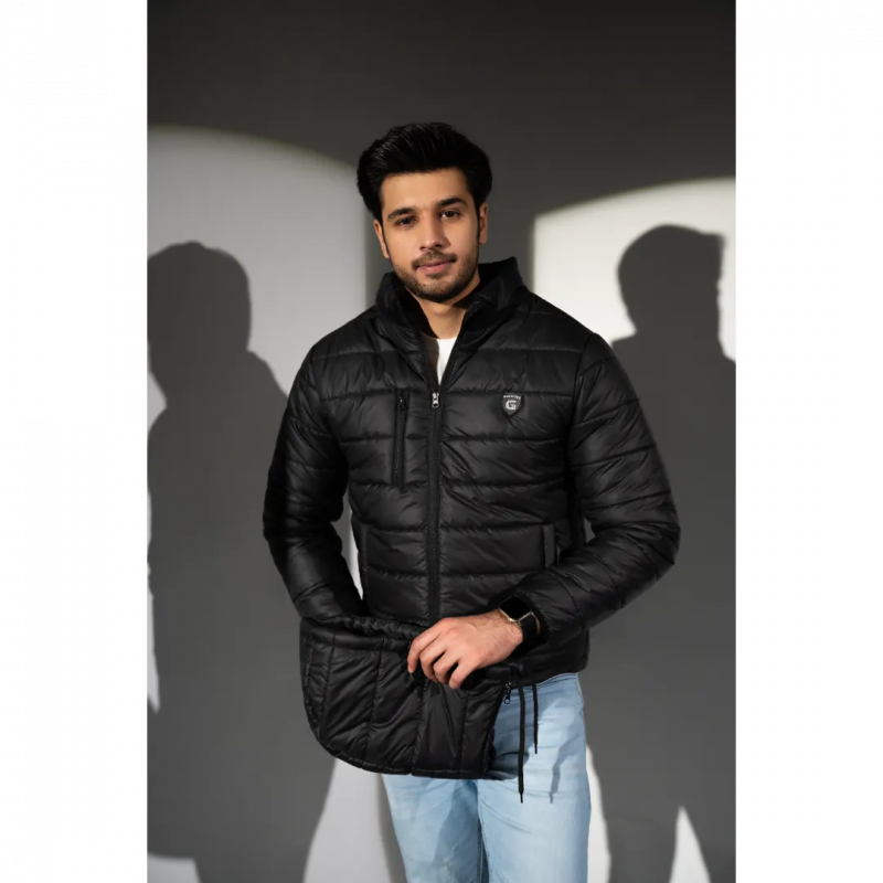 Pakistan Black Bubble Jacket Men Mens Puffer Hoodless Black Puffer