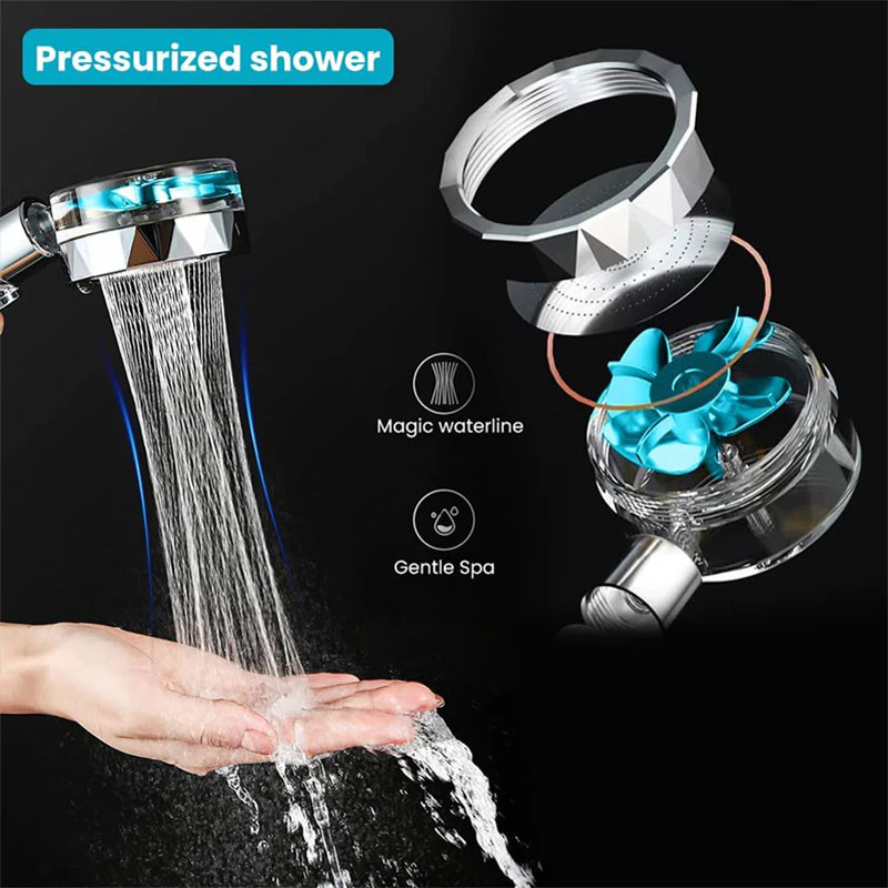 Buy Pressurized Shower Head Turbine Shower Accessories One Piece Water Stop  at Best Price In Pakistan | Telemart