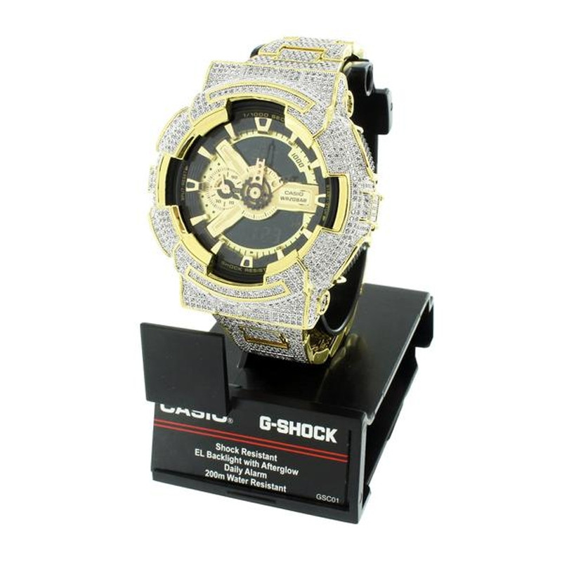 Casio G-Shock GA110GB-1A Mens Watch Custom Digital Analog Gold
