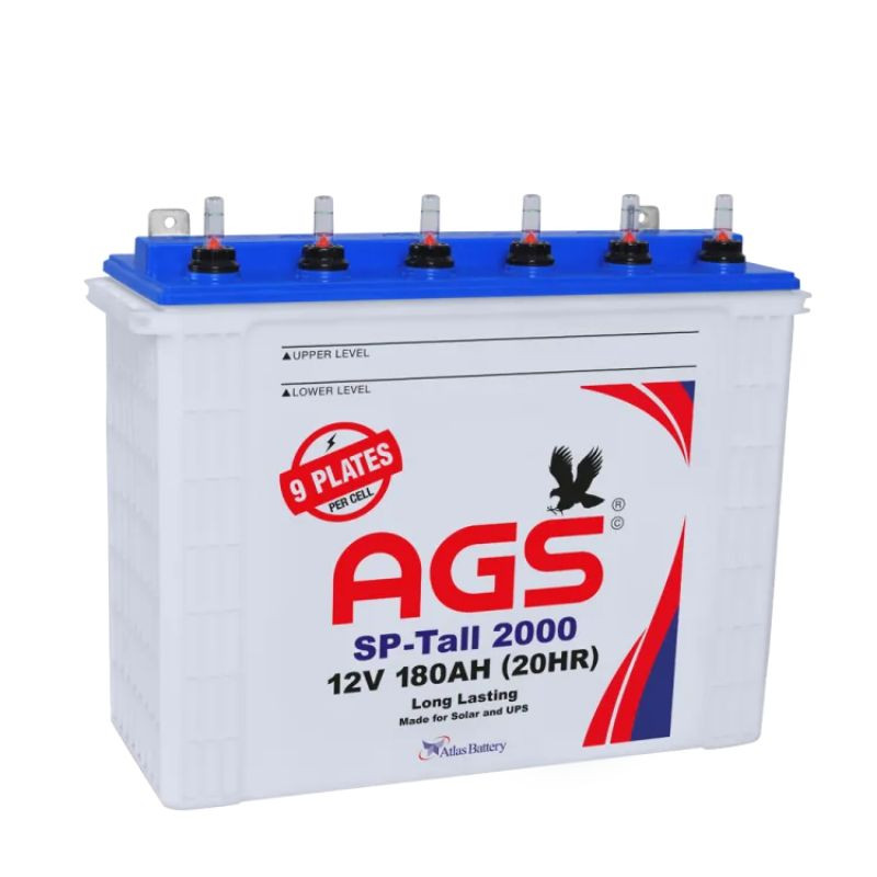AGS Tubular Battery SP Tall 2000 9Plates (12V 180AH, 20HR) With Official Warranty