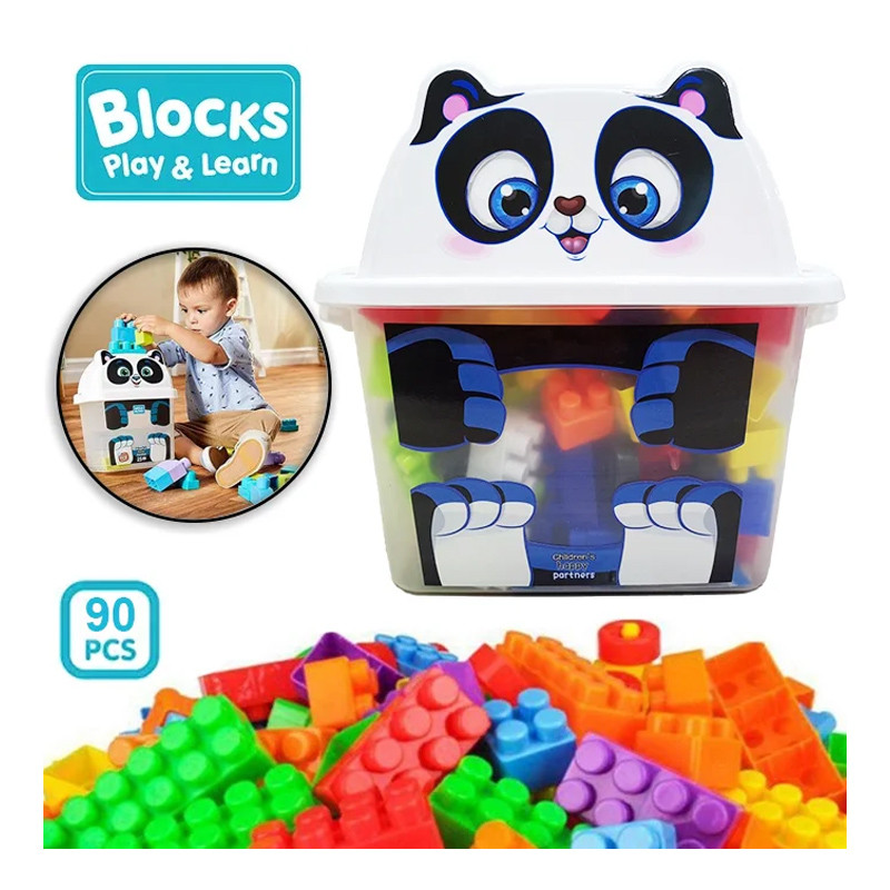 Buy Mega Blocks Cute Panda Bucket Jar 90 Pcs at Best Price In