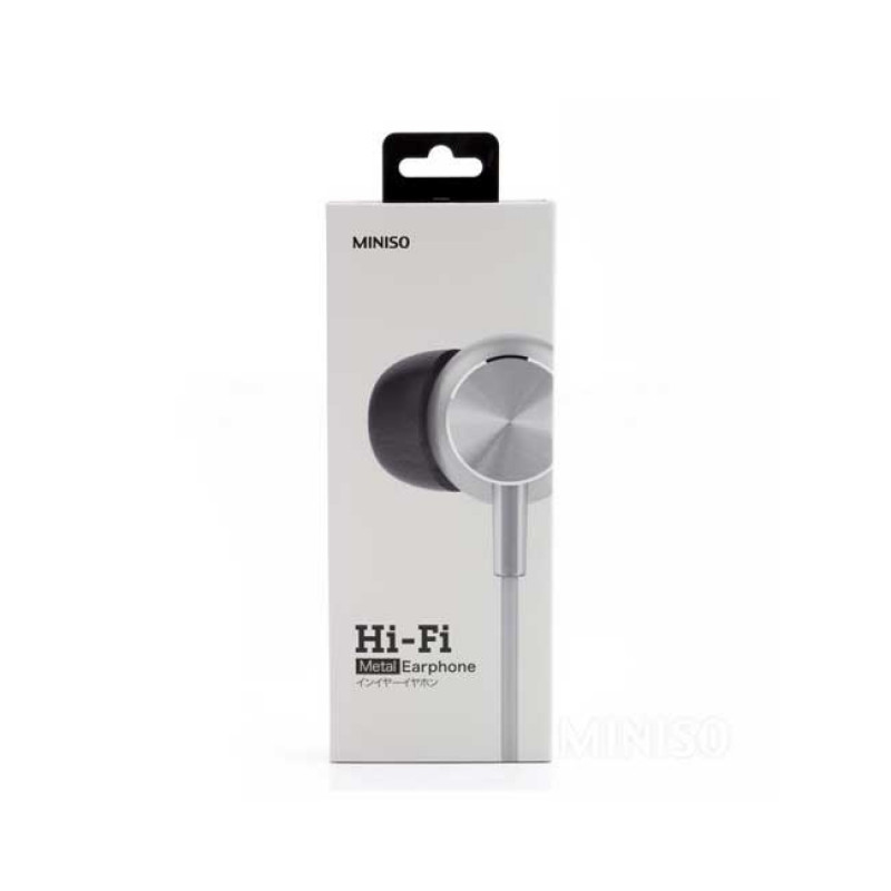 Miniso CD Pattern Hi fi In Ear Earphones Grey