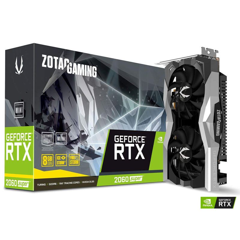 ZOTAC GeForce RTX 2060 SUPER MINI 8GB GDDR6 256-bit 14Gbps Gaming Graphics  Card