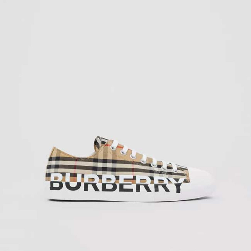 Burberry Logo Print Vintage Check Cotton Sneakers