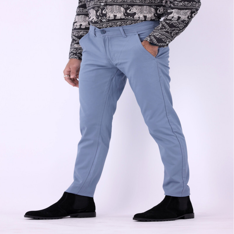 FT Cotton Chinos Pant Light Blue