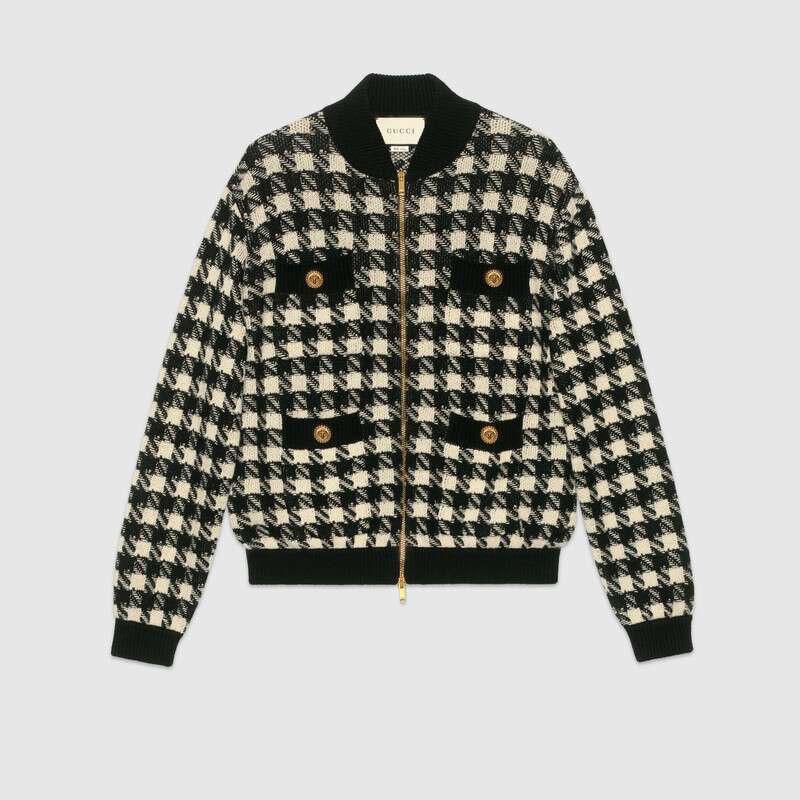 Gucci Ivory \u0026 Black Houndstooth Jacket 
