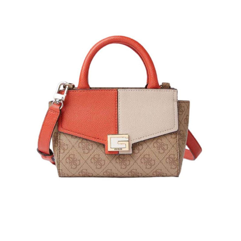 Guess Valy Mini Crossbody Bag Rust Multi