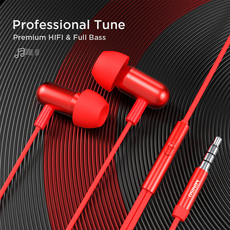 Miniso Metal In-Ear Earphones (Red)