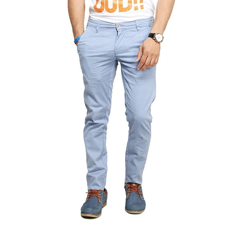 Blue Stretch Chino Pants ID-Blue price in Pakistan Telemart