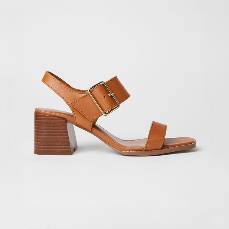 Mango Yong Block Heel Sandals Brown
