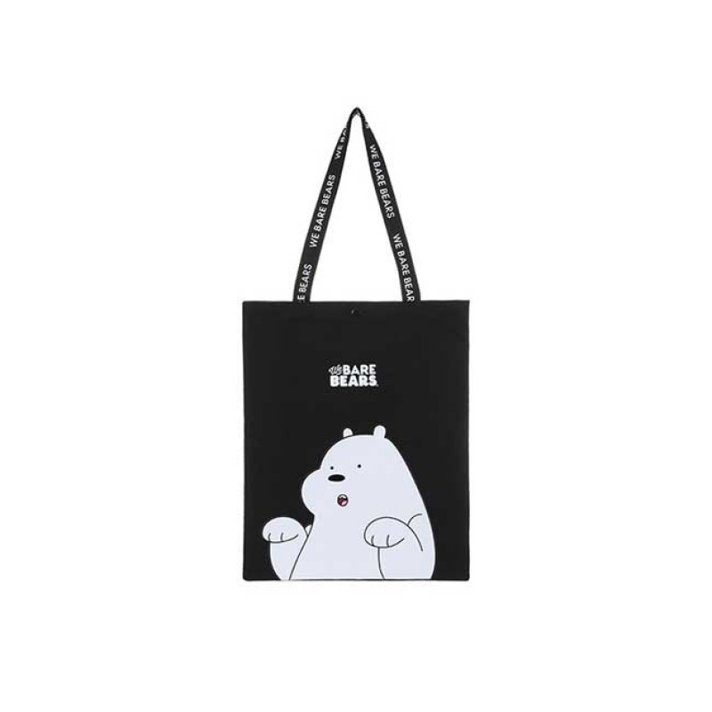 Miniso We Bare Bears Ice Bear Shopping Bag Black