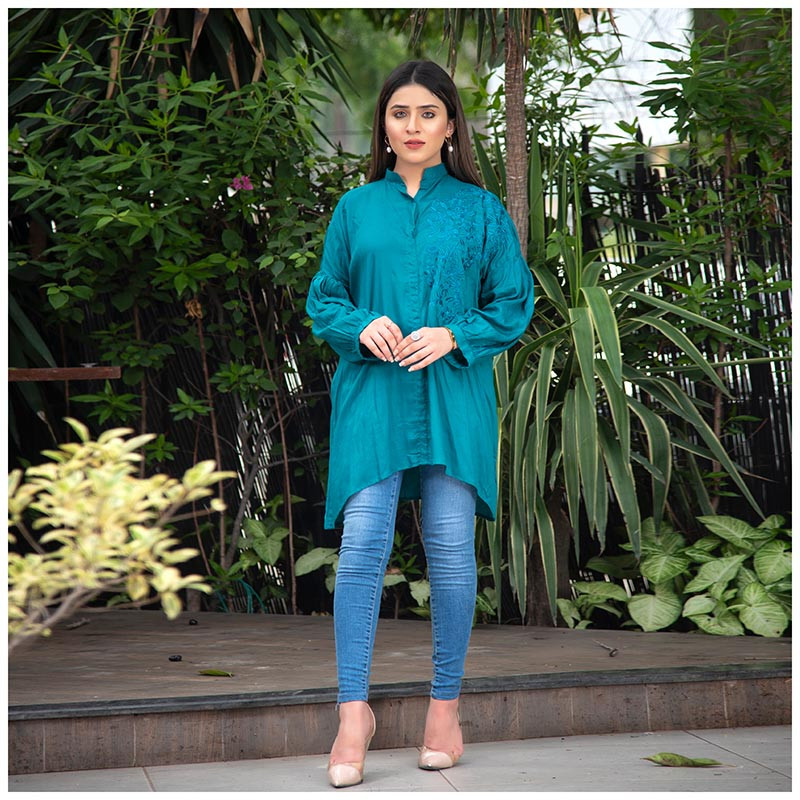 Buy Baggy Sea Green With Embroidered Dress by Nazmina at Best Price In Pakistan | Telemart Buy Baggy Sea Green With Embroidered Dress by Nazmina at Best Price In Pakistan | Telemart