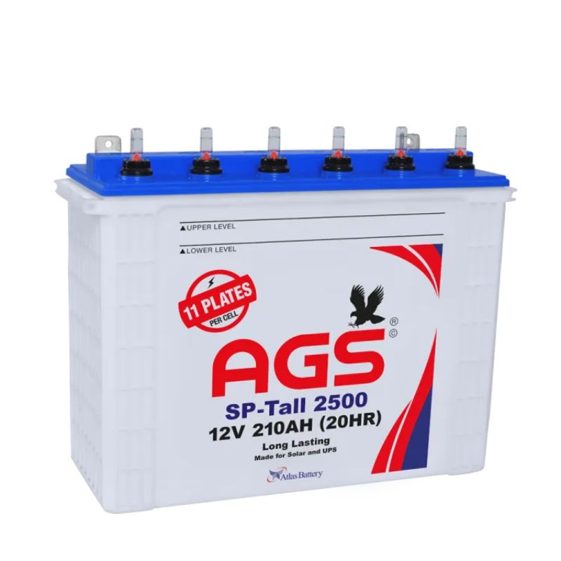 AGS Tubular Battery SP Tall 2500 11Plates (12V 210AH, 20HR) With Official Warranty