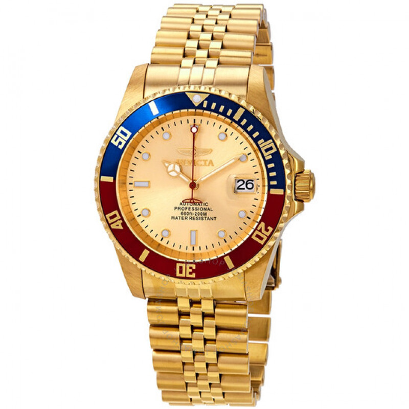 Buy Invicta Pro Diver Pepsi Bezel Automatic Gold Dial Men's Watch