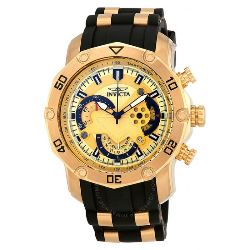 Buy Invicta Pro Diver Chronograph Gold Dial Men's Watch 23427 at