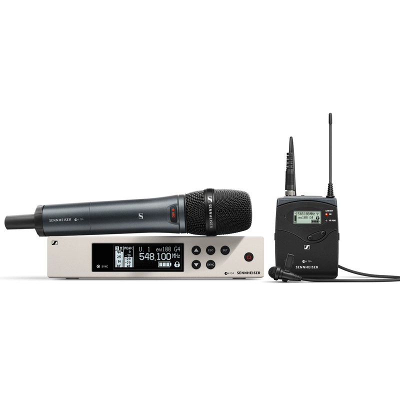 Sennheiser EW 100 G4- ME2/835-S Dual Mic Set hand held and Clip