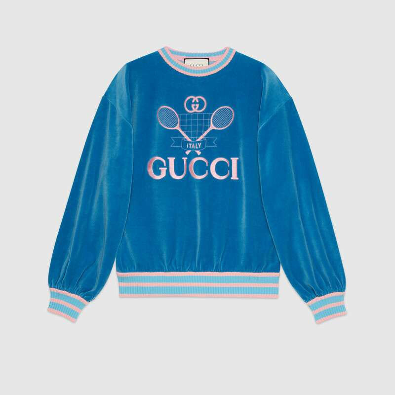 Gucci Blue Sweatshirt With Gucci Tennis 