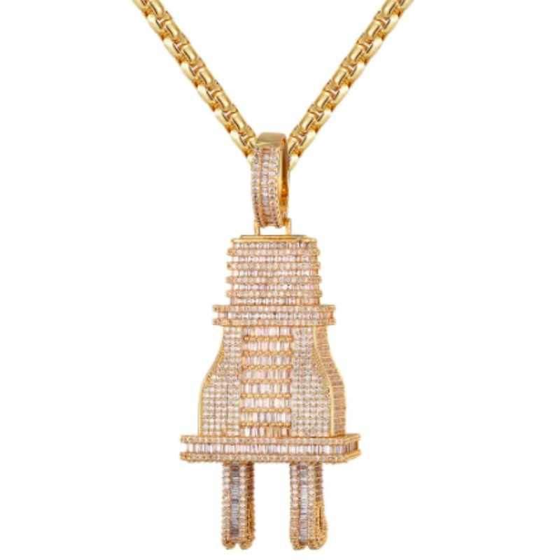 Buy 14K Gold Baguette Icy Plug 3D Gold 
