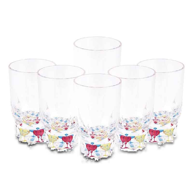 Buy Acrylic Crystal Tumbler Glass Set With Jug - 7 Pieces online in Pakistan  | Telemart.pk