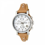 Buy Fossil Original Boyfriend Brown Leather Strap White Dial